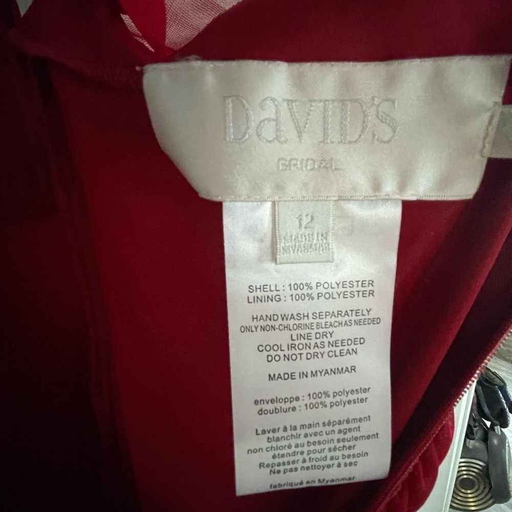 Elegant Red Cocktail or Special Occasion Dress from David’s Bridal Size 12 - Picture 4 of 5